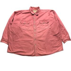 C.E. Schmidt Heavy Canvas Fleece Lined Button Up Work Shirt Mens 2XL Long Sleeve